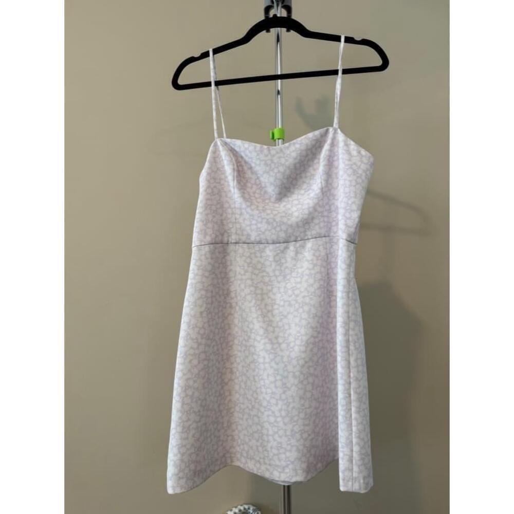Women's French Connection Floral Print Dress Size 12 White/Purple